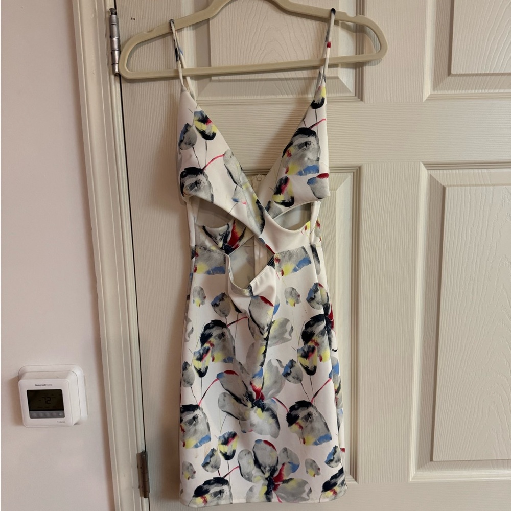 Floral Cutout Dress - Multicolor